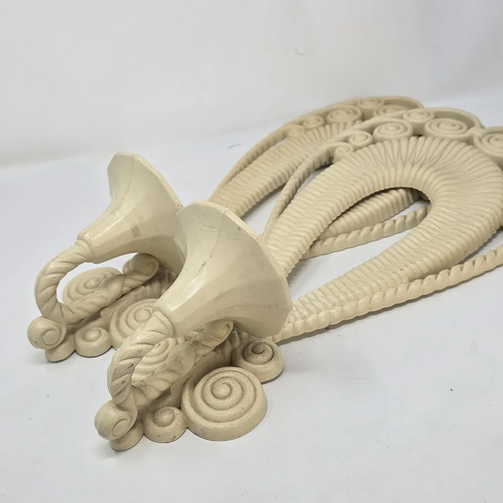 Vtg MCM Burwood wall sconces 1975 candle holders cottagecore Florentine artsy‎